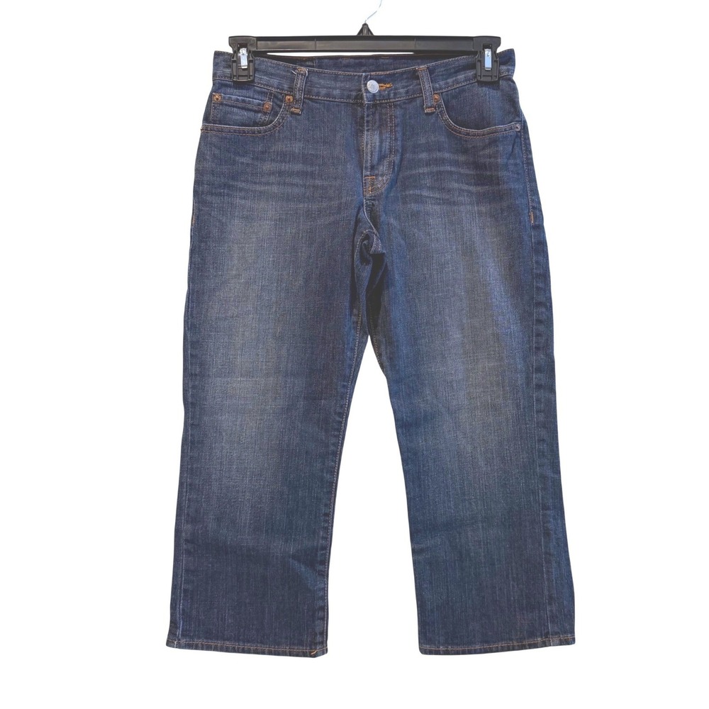 Lucky Brand Classic Fit Crop Jeans Womens 28 Medium Wash‎ Blue Stretch Denim Y2K